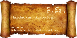 Heidecker Szabolcs névjegykártya